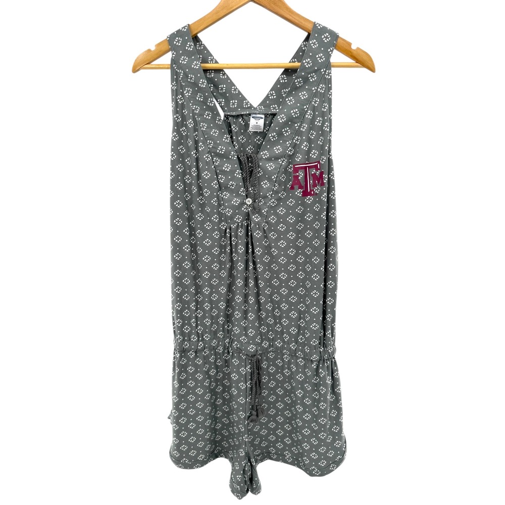 Texas A&M Aggies Concepts Sport Cloud 7 Gray Sleeveless Romper Pajamas M Lounge
